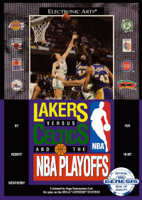 Lakers vs. Celtics and the NBA Playoffs Sega Genesis US box art